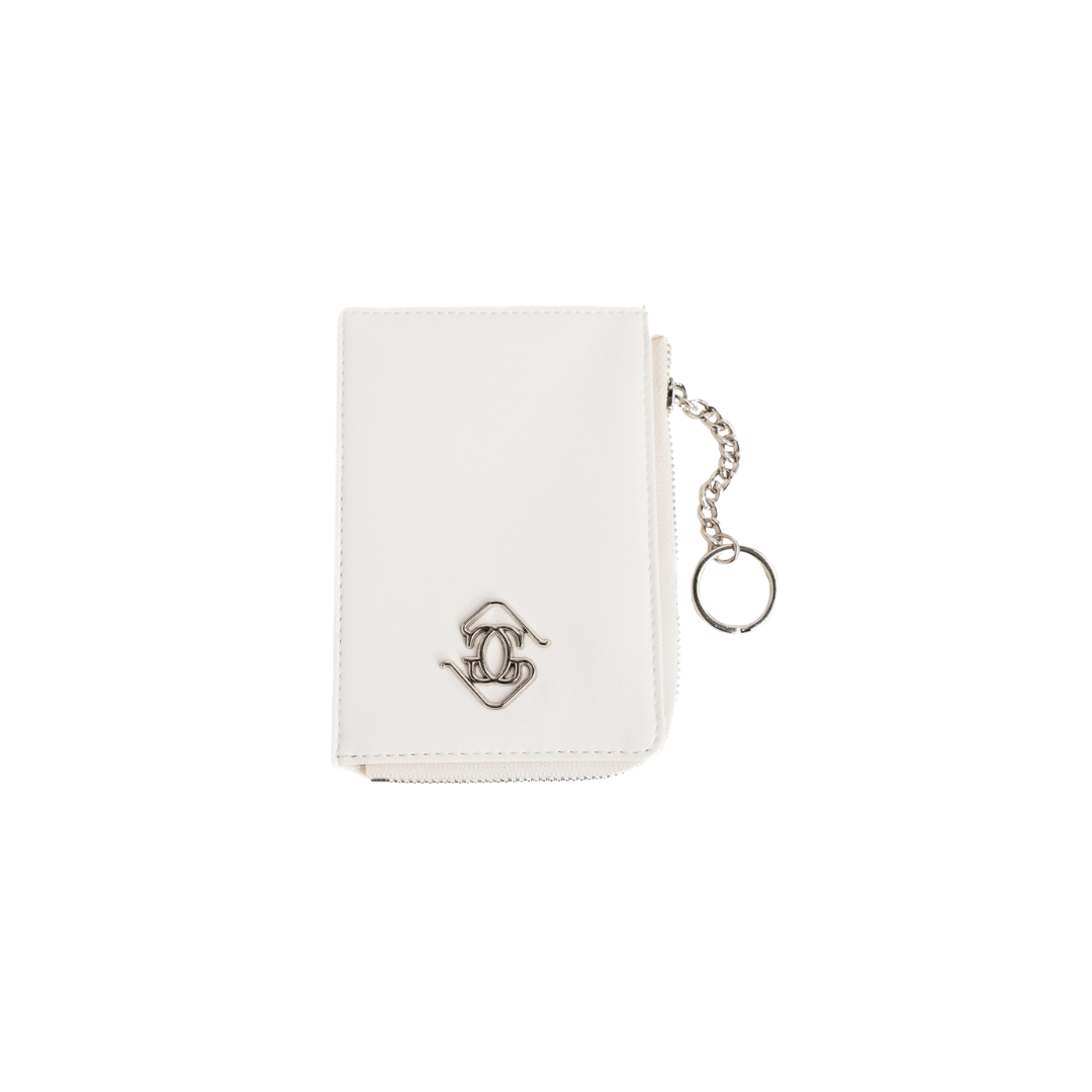 Solid Keychain Wallet White