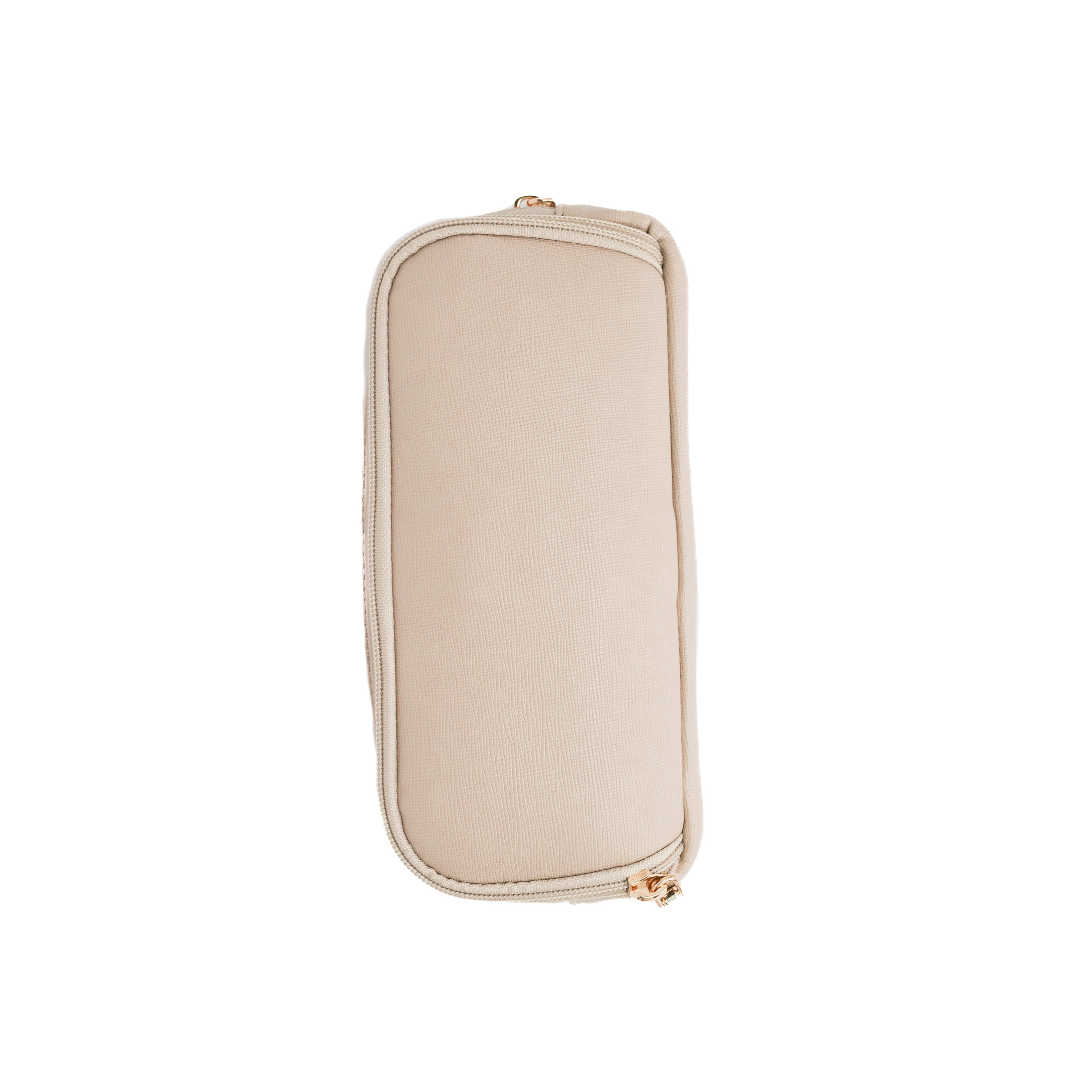 Essentials Pouch — Taupe/Gold (Bamboo Leather)