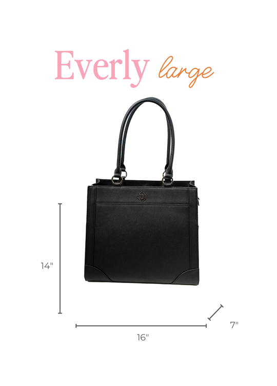 Everly Tote 3.0 Black Black Microfiber Leather Pre Order Ships 1 7