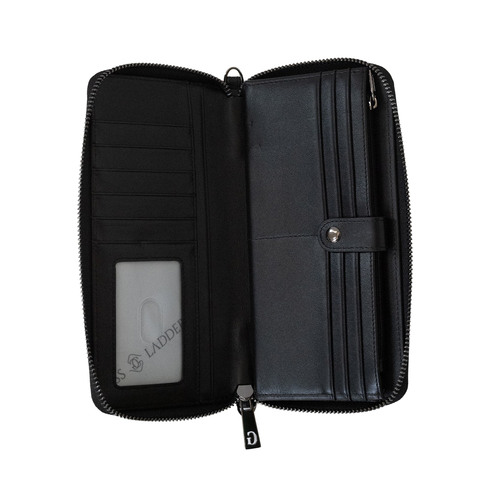 Crossbody Wallet — Black (Real Leather) Ships Mid-August