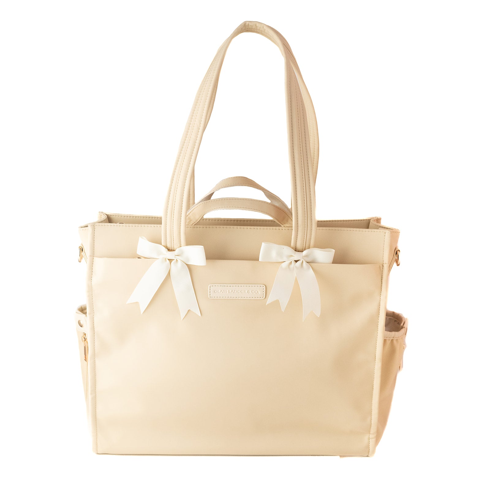 Megan Nylon Tote — Beige