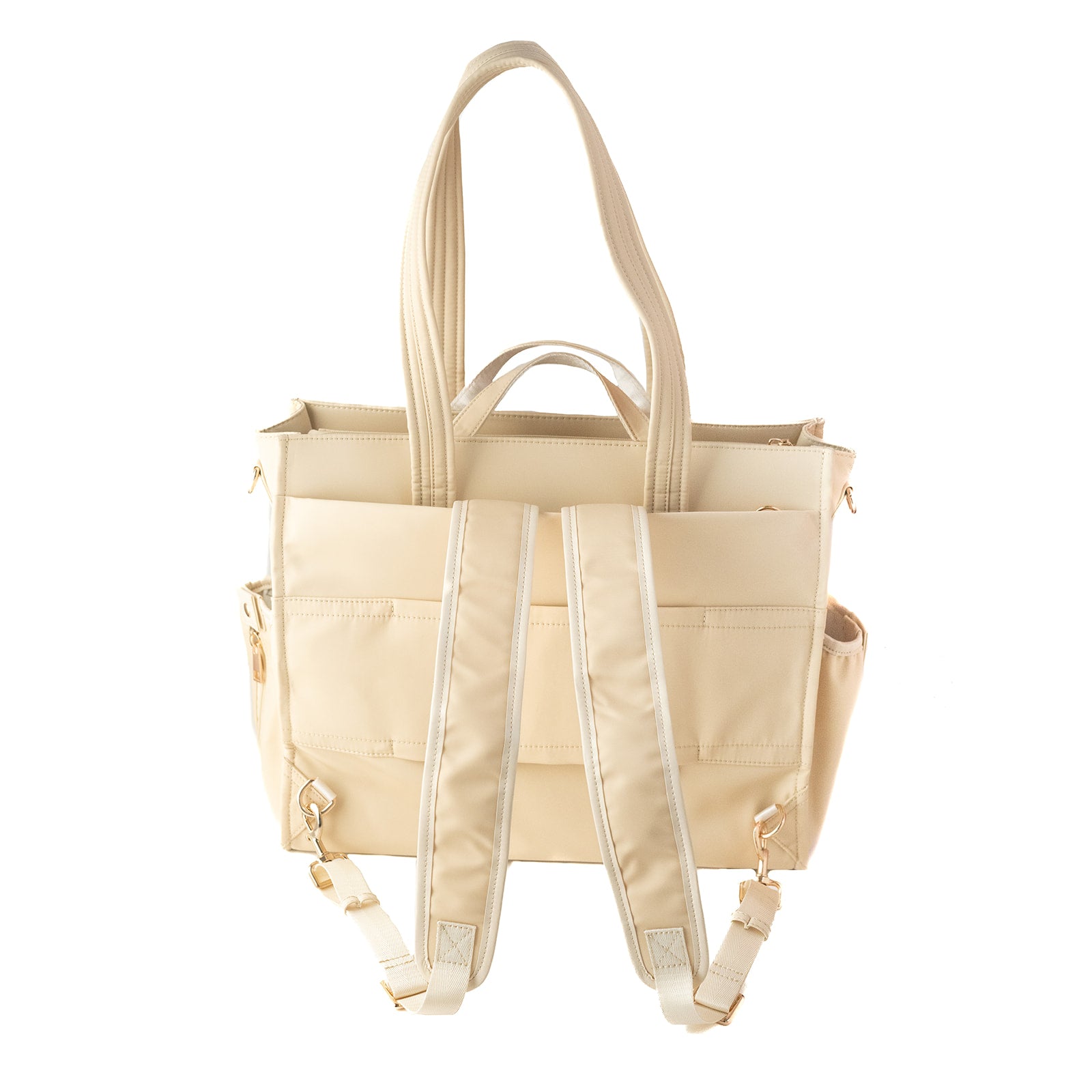 Megan Nylon Tote — Beige