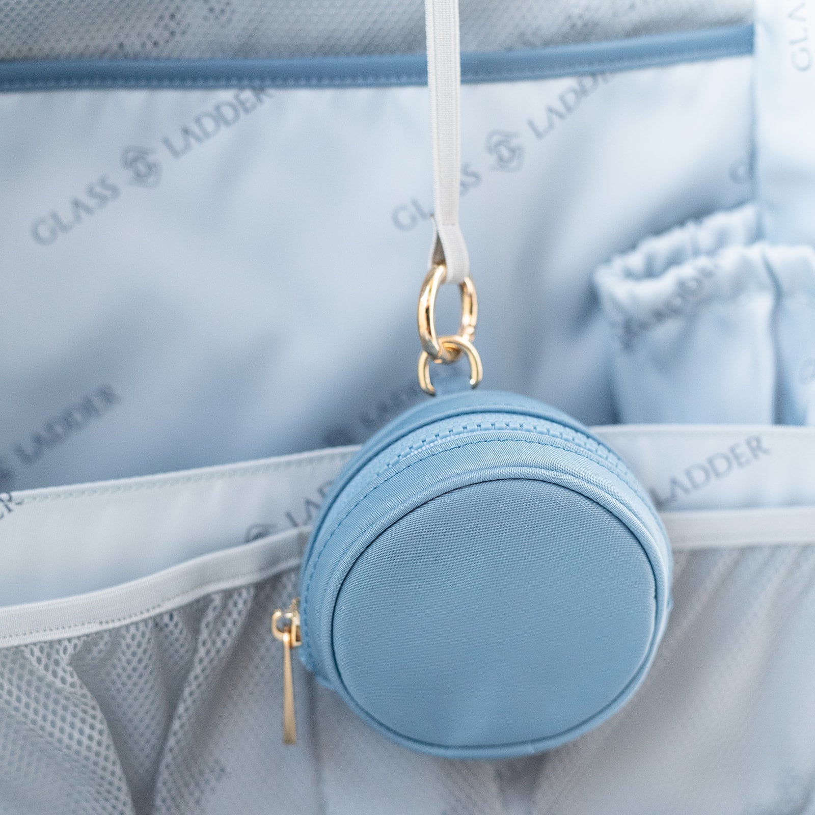 Circle Zip Pouch — Dusty Blue (Pre-Order: Ships Mid May)