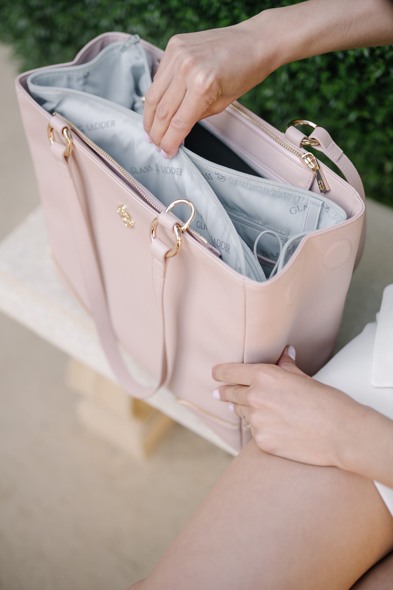 Michelle Renee Tote — Blush (Microfiber Leather) Ships Mid-August