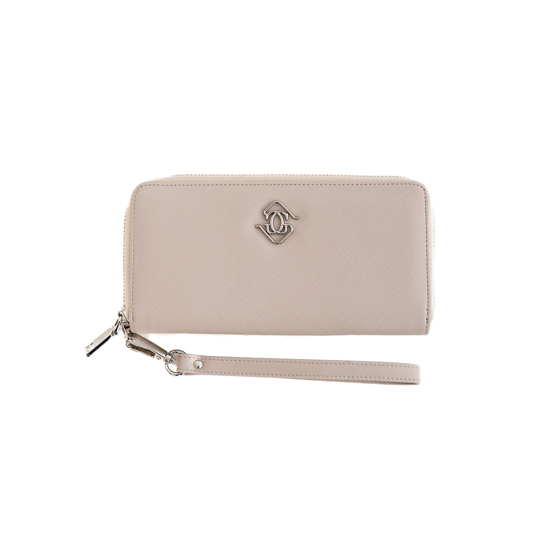 Wristlet Wallet —Taupe/Silver (Bamboo Leather)