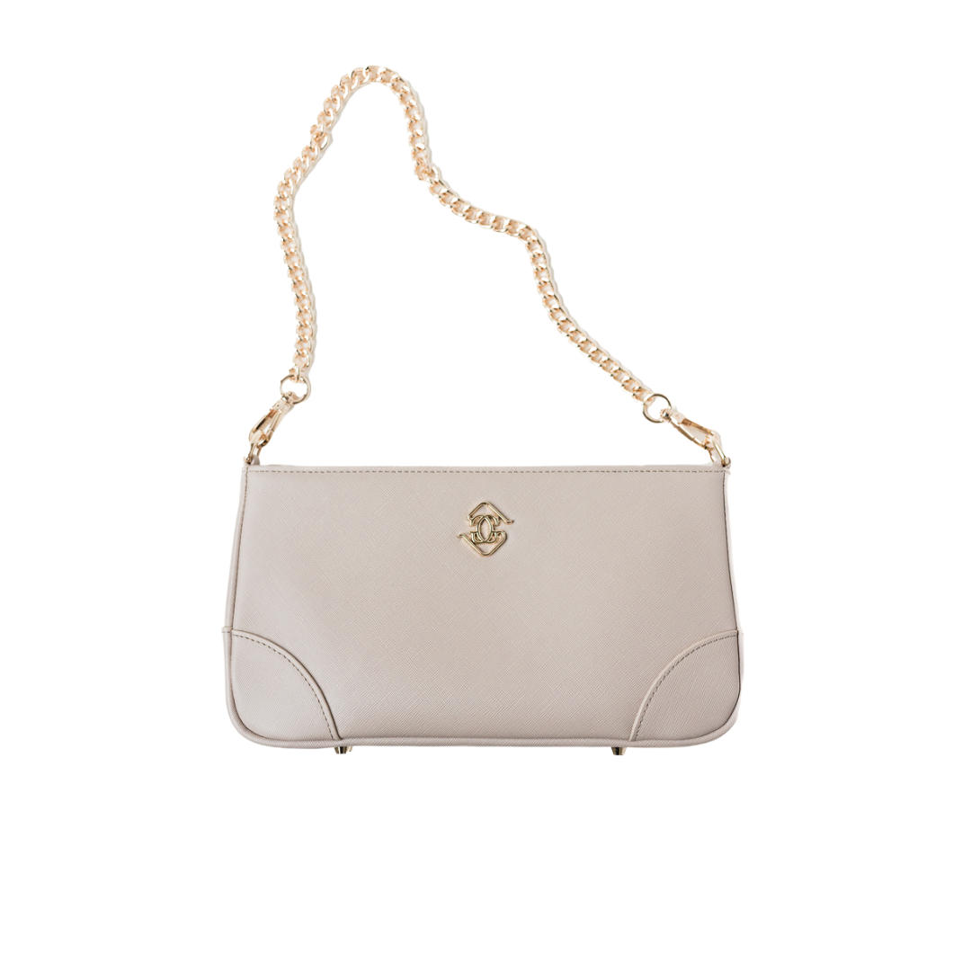 Vera Shoulder Bag — Taupe/Gold