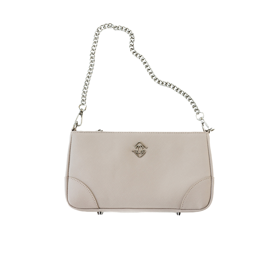 Vera Shoulder Bag — Taupe/Silver