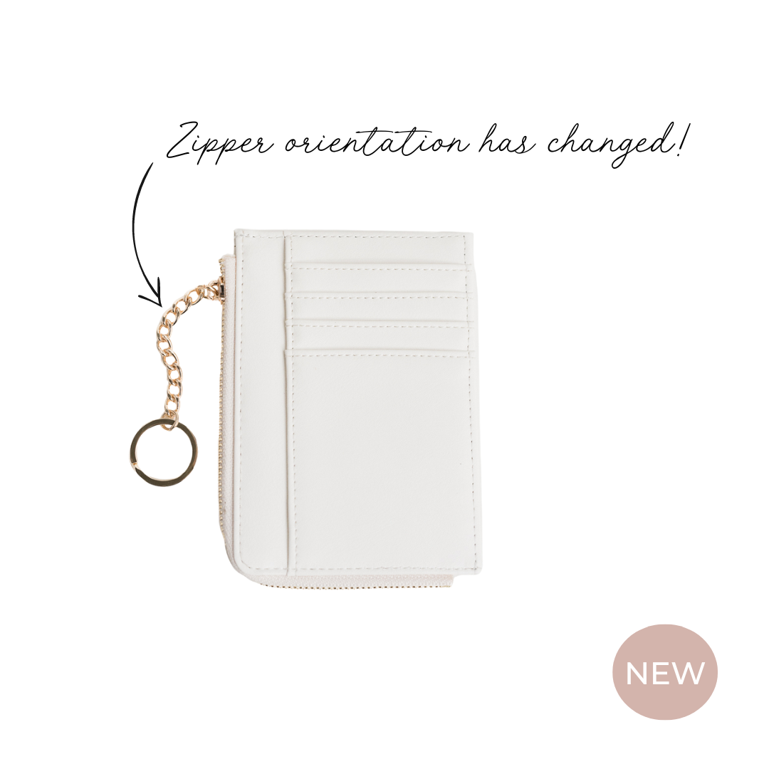 Keychain Zip Wallet — Crème/Gold/Smooth